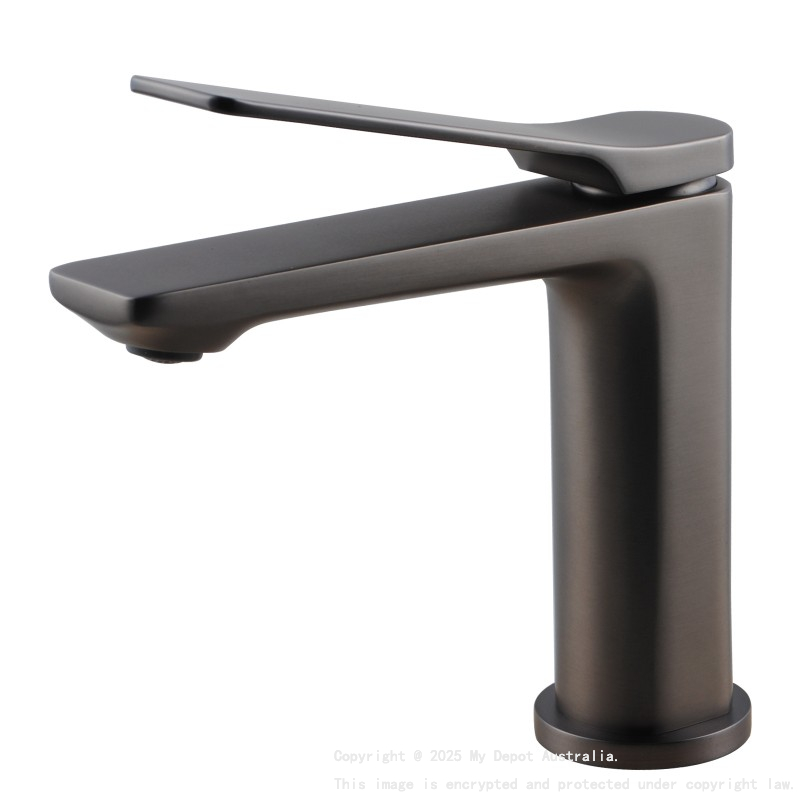 Rushy Brushed Gun Metal Grey Basin Mixer Bathroom Tapware
