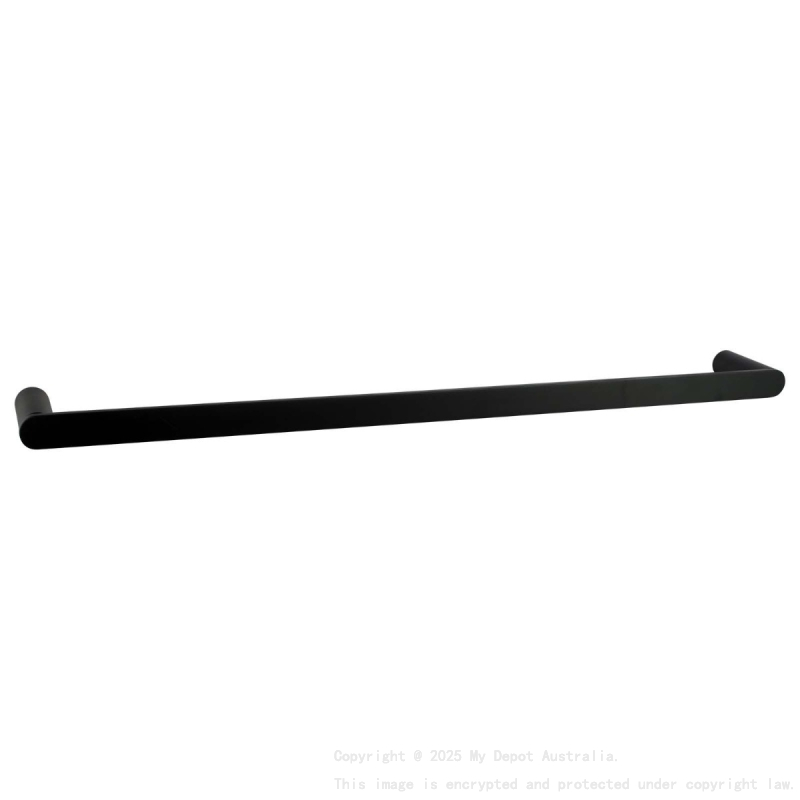 Black Single Towel Rail 800mm