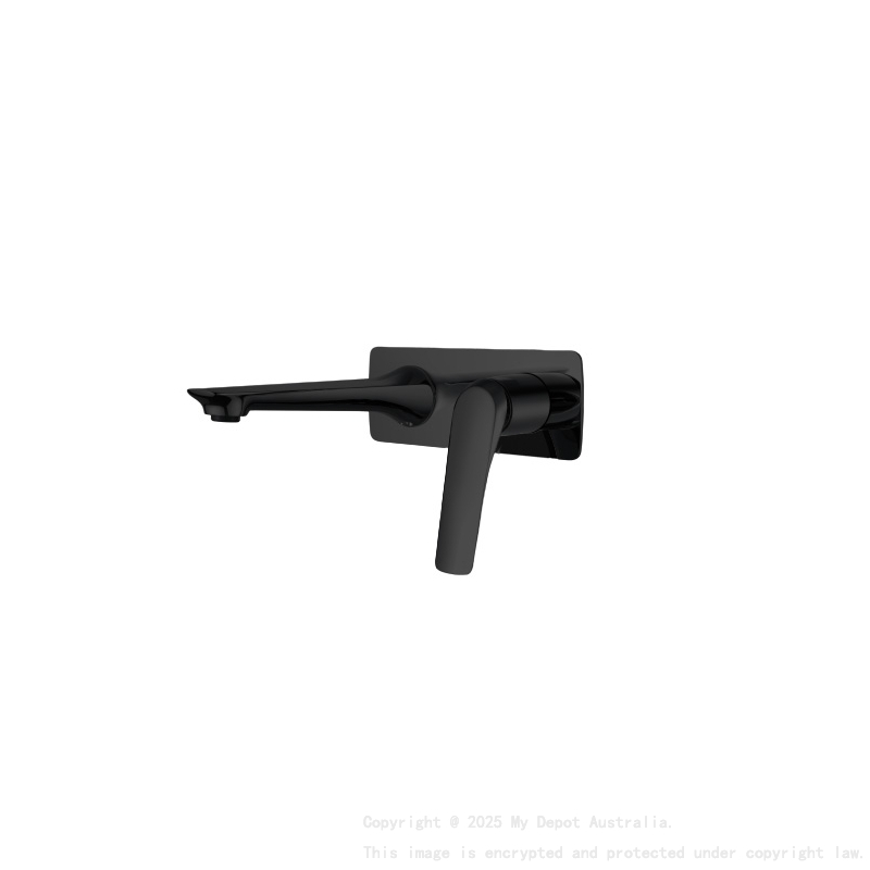 Square Matte Black Round Bathtub/Basin Wall Mixer With Spout