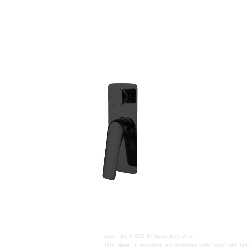 Square Black Shower/Bath Wall Mixer with Diverter