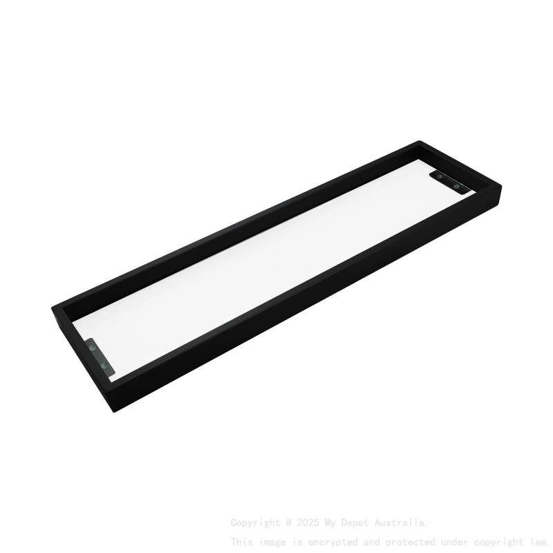 Black Glass Shelf 600mm