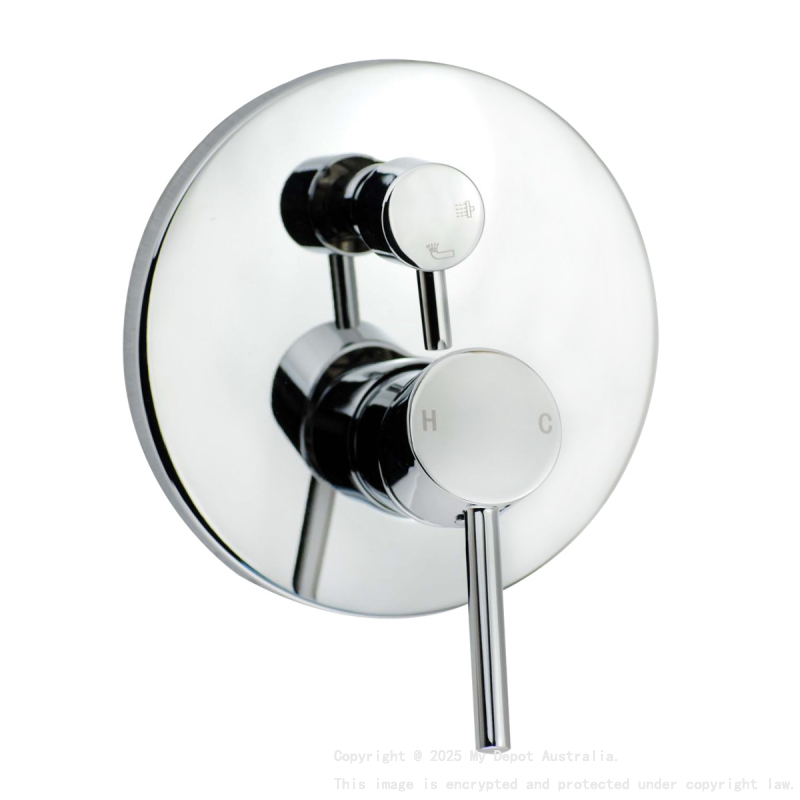 Round Chrome Shower/Bath Mixer Diverter
