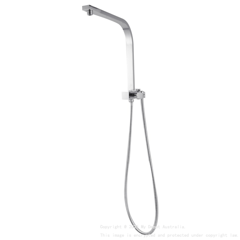 Square Chrome Shower Station without Shower Head and Handheld Shower