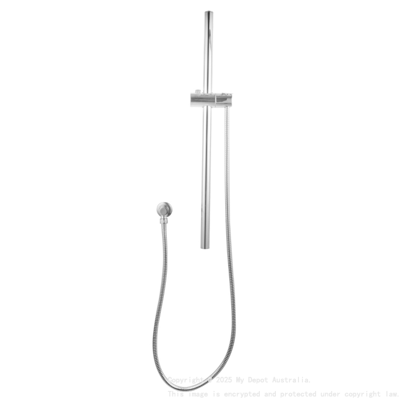 Round Chrome Stainless Steel Railwithout Handheld Shower,Fixed Wall Connector Set