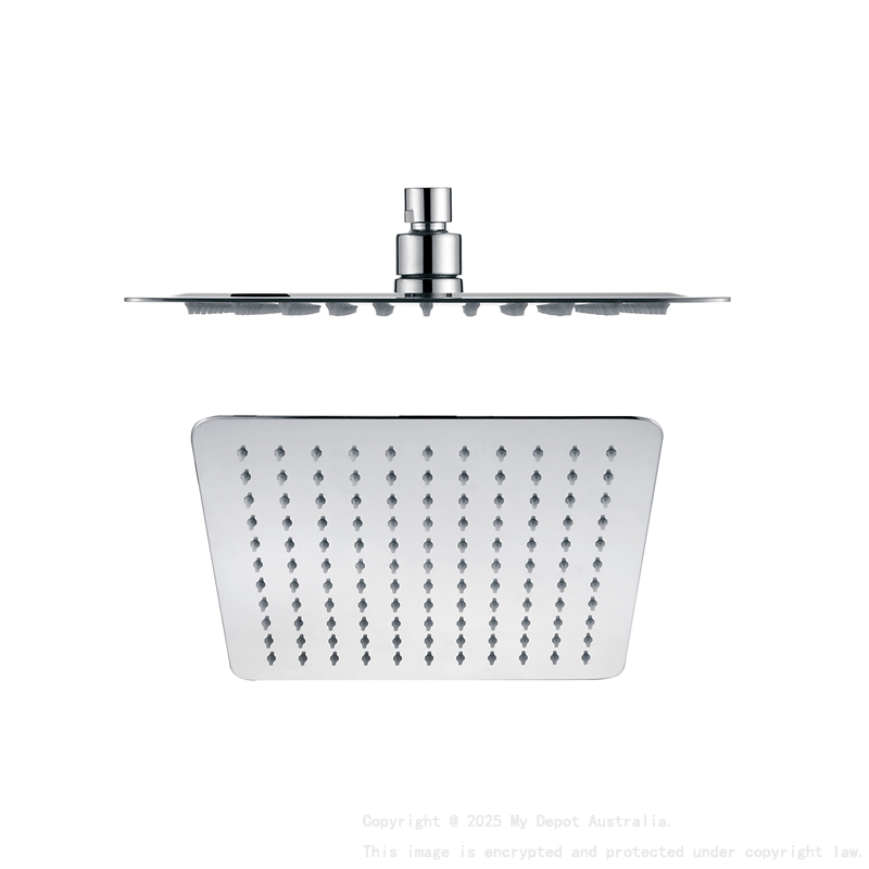 Chrome Super-slim Square Rainfall Shower Head 250mm