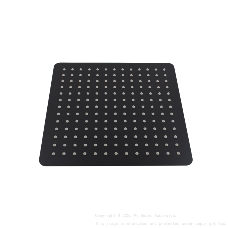 Super-slim Square Black Rainfall Shower Head 300mm