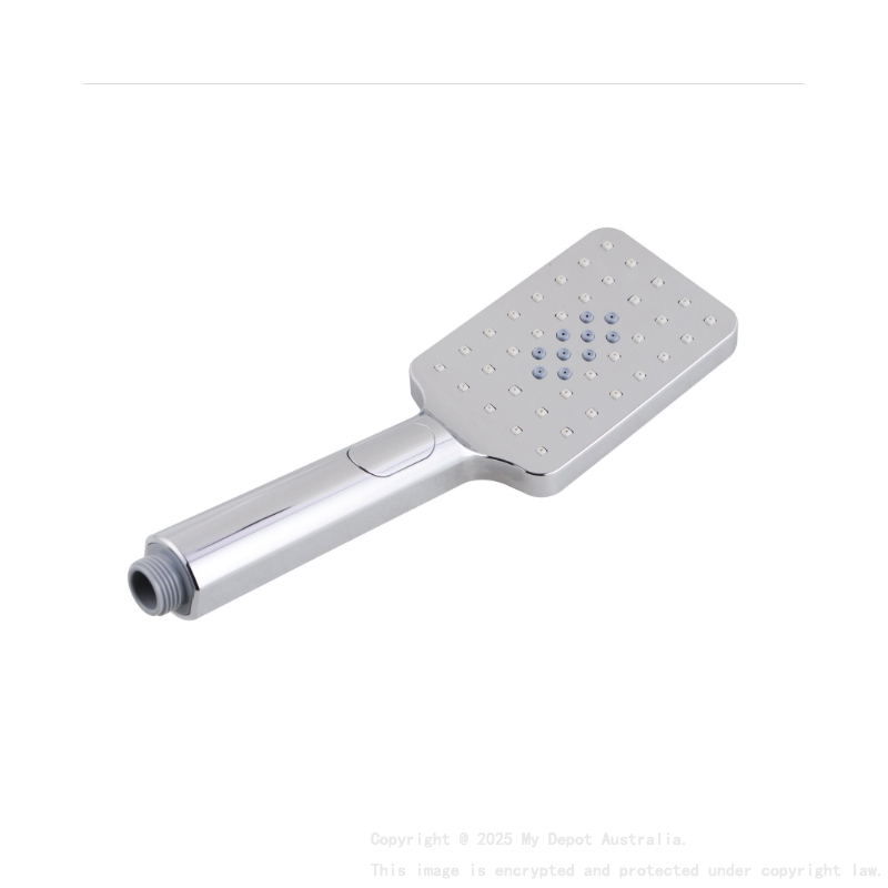 Square 3 Functions Chrome Rainfall Handheld Shower Head