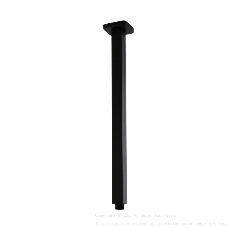Square Black Ceiling Shower Arm 400mm
