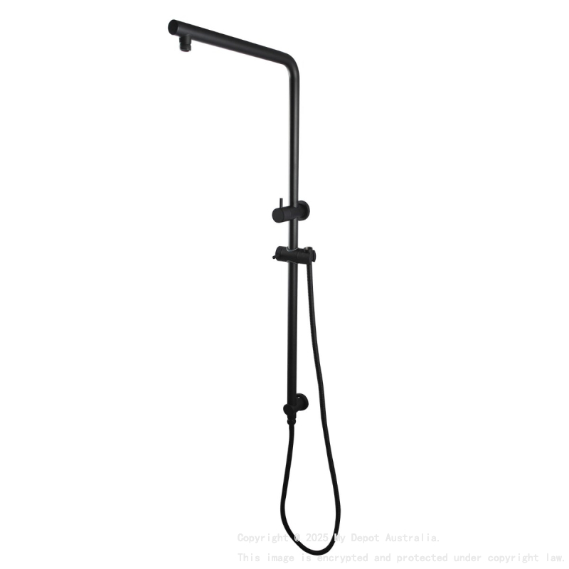 Round Black Shower Station(Right Angle) without Shower Head and Handheld Shower