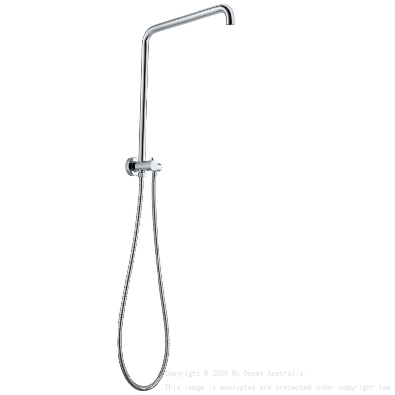 Round Chrome Shower Station without Shower Head and Handheld Shower