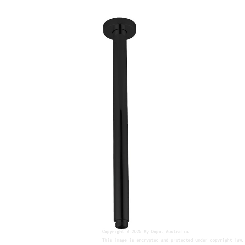 Round Black Ceiling Shower Arm 400mm