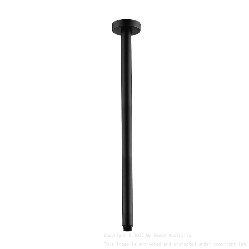 Round Black Ceiling Shower Arm 600mm