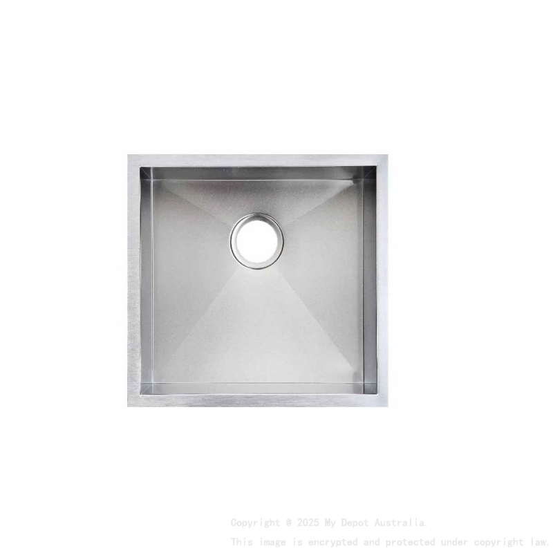 304 Stainless Steel Hand-made Single Bowl Kitchen Sink 440*440*205mm(R10 Corner)