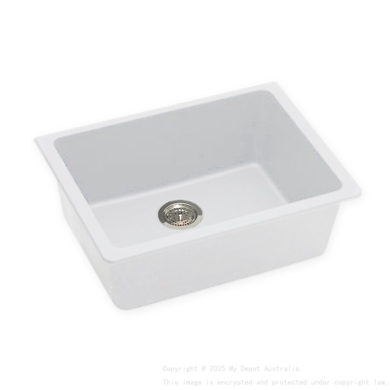 White Granite Quartz Stone Top/Undermount Kitchen Sink Single Bowl 635*470*241mm