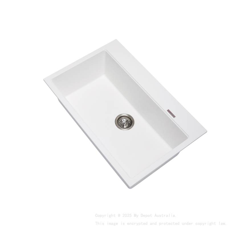 Carysil Waltz White Single Bowl Granite Kitchen Sink 780*510*220mm