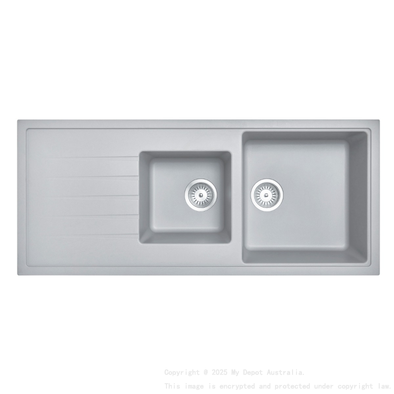 Carysil Vivaldi Concrete Grey 1 and 1/2 Bowl  Granite Kitchen Sink 1160*500mm
