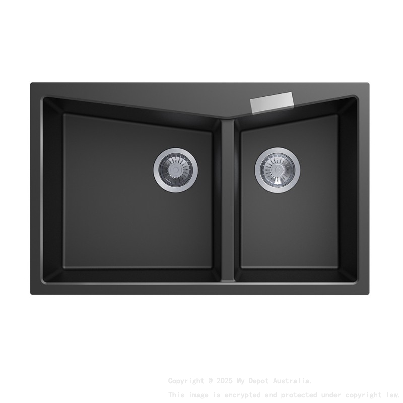 Carysil CGDB Black Double Bowl Granite Kitchen Sink 800*500mm
