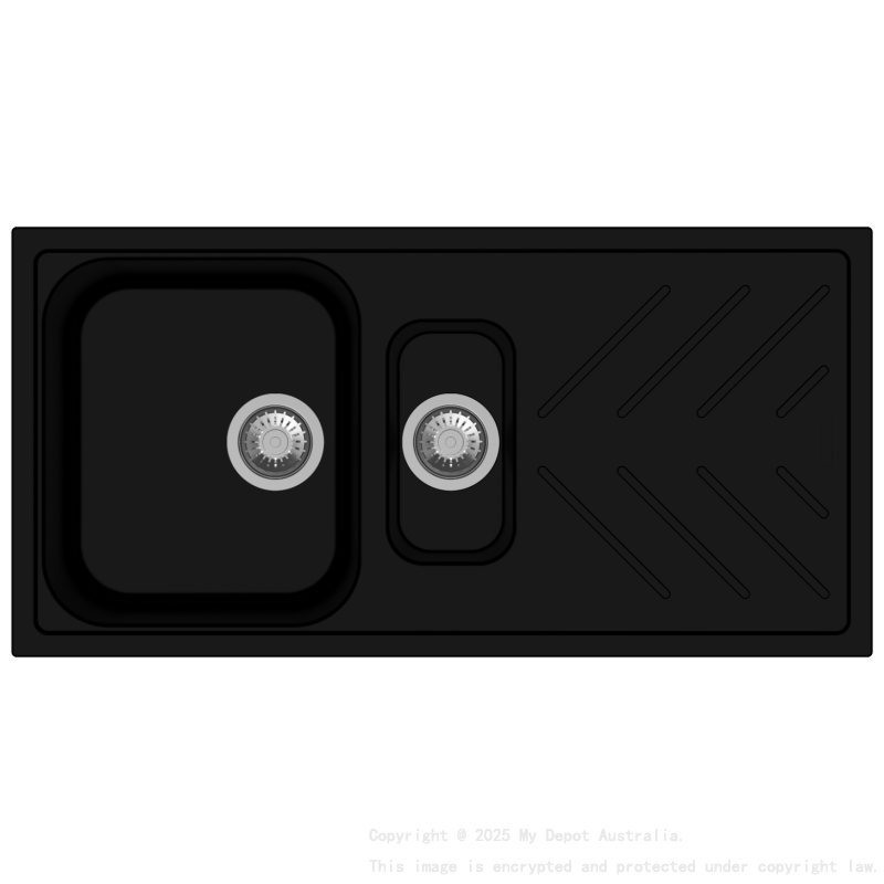 New Beethoven D150 Nera Black 1 and 1/4 Bowl Granite Kitchen Sink 1000*500mm