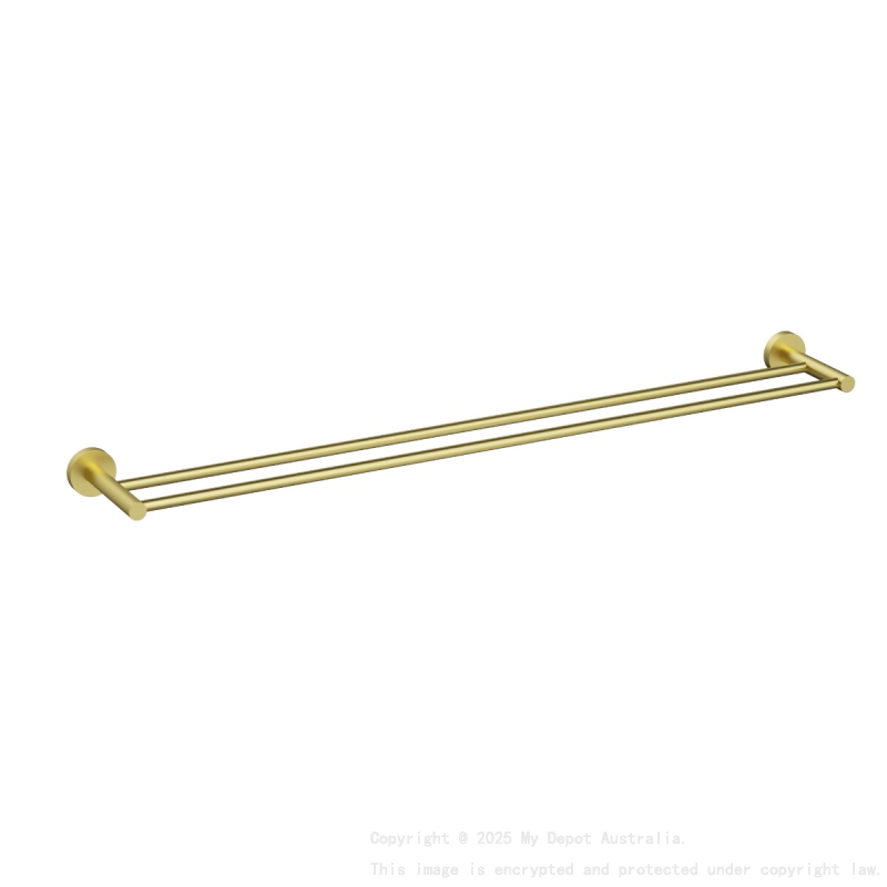 900mm Otus Slimline Double Towel Rail Brushed Gold