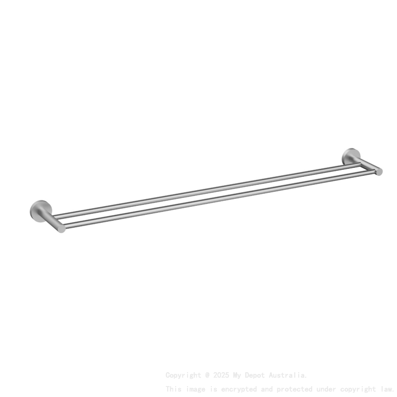 900mm Otus Slimline Double Towel Rail Brushed Stainless Steel