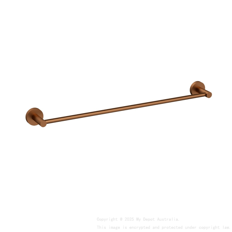 Otus Slimline Single Towel Rail 600mm Brushed Copper