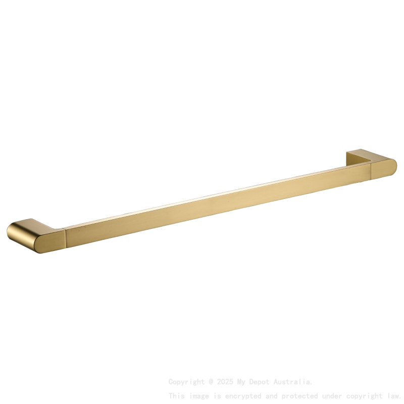 Flores Single Towel Rail 600 mm Brushed Gold