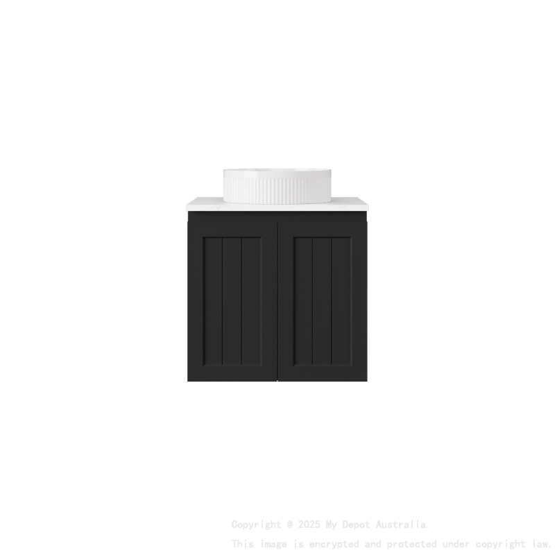 590*455*560mm Matte Black Archill Federation Wall Hung Ensuite PVC Cabinet 