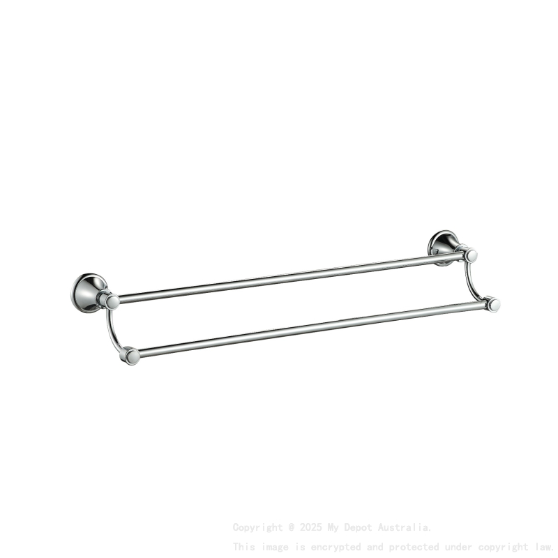 Clasico Double Towel Rail 800mm Chrome