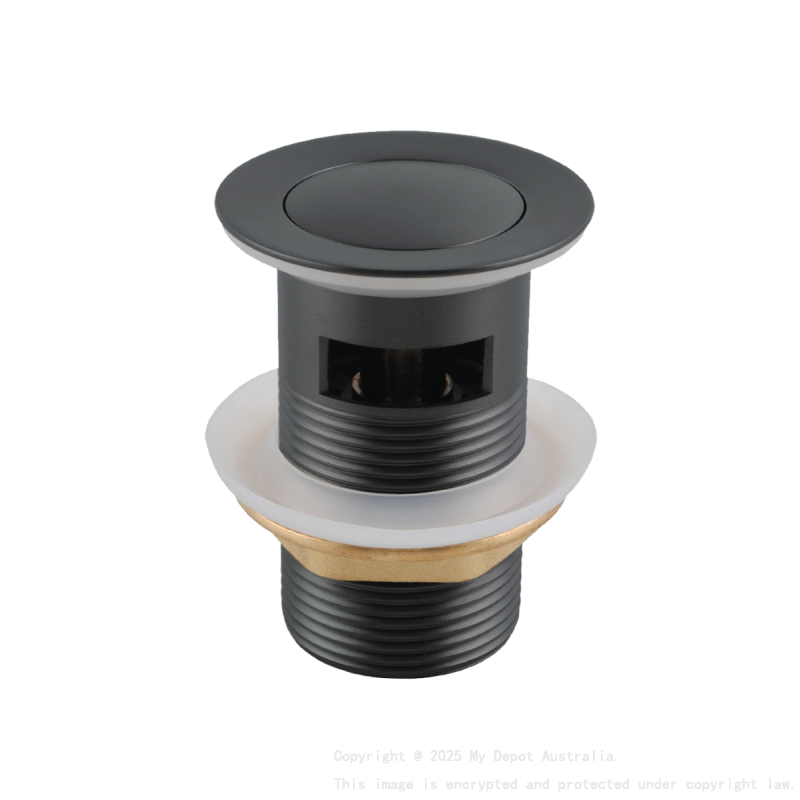 Gunmetal Grey Solid Brass 32mm Bathroom Basin Sink Pop Up Waste With Overflow