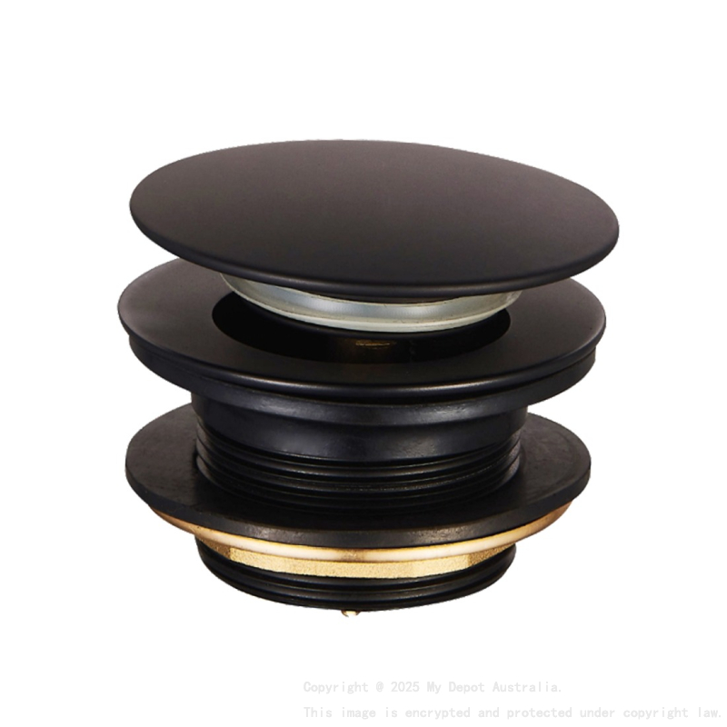 Matte Black Mushroom Solid Brass 40mm Bathtub Pop Up Waste Plug Non Overflow