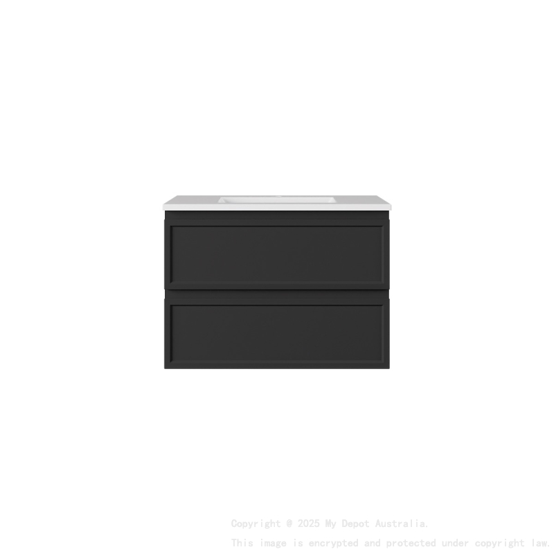 740*455*500mm Matte Black New Hamilton Federation Slim Wall Hung Cabinet