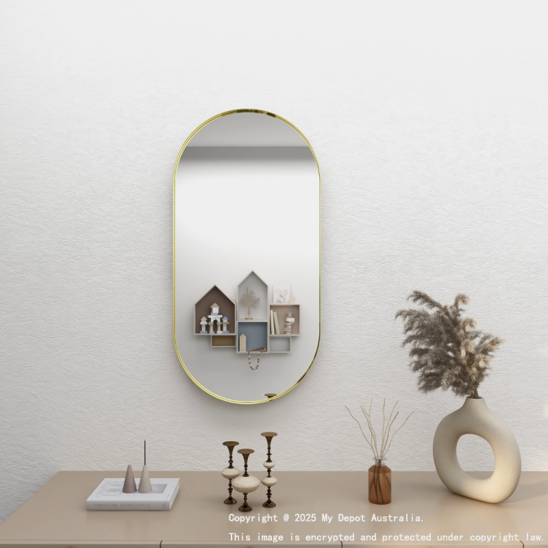 450mm Bronze Framed Bathroom Oval Mirror