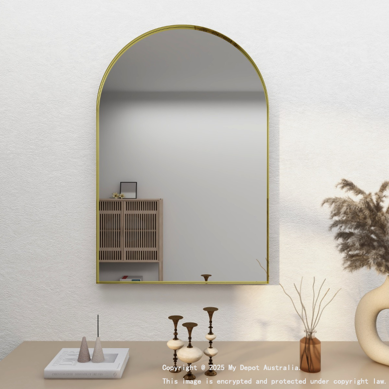 600mm Bronze Framed Bathroom Arch Mirror