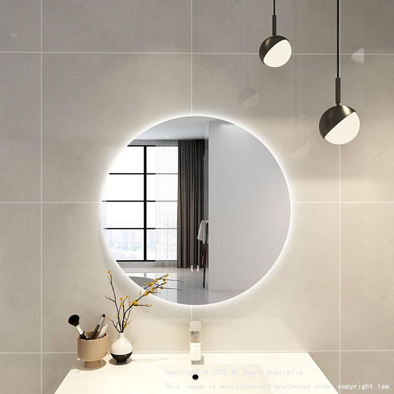 750mm Round 3 Color Backlit Bathroom LED Mirror(Touchless Sensor Switch)