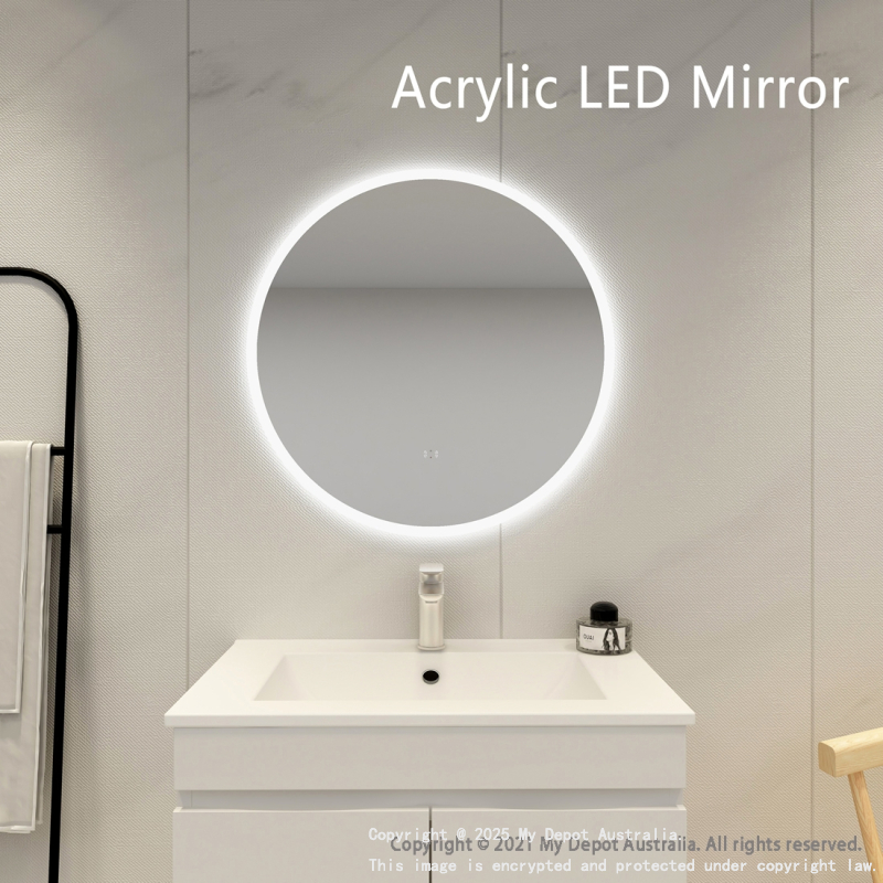 700mm Round 3 Color Frontlit Bathroom LED Mirror(Touchless Sensor Switch)