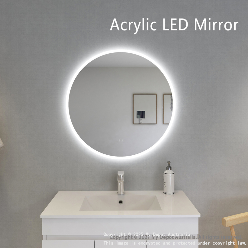 800mm Round 3 Color Frontlit Bathroom LED Mirror(Touchless Sensor Switch)