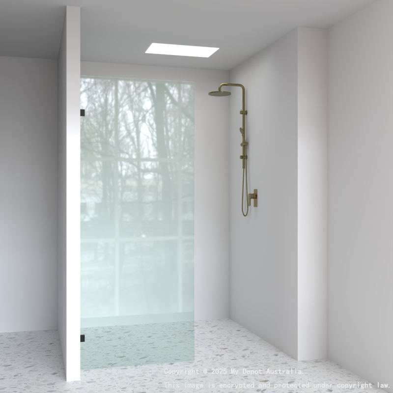10mm Wall to Wall Frameless Shower Screen, Single Panel, Fixed Panel