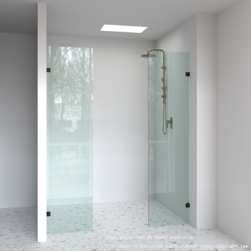 10mm Wall to Wall Frameless Shower Screens, Twin Panel, Fixed Panel