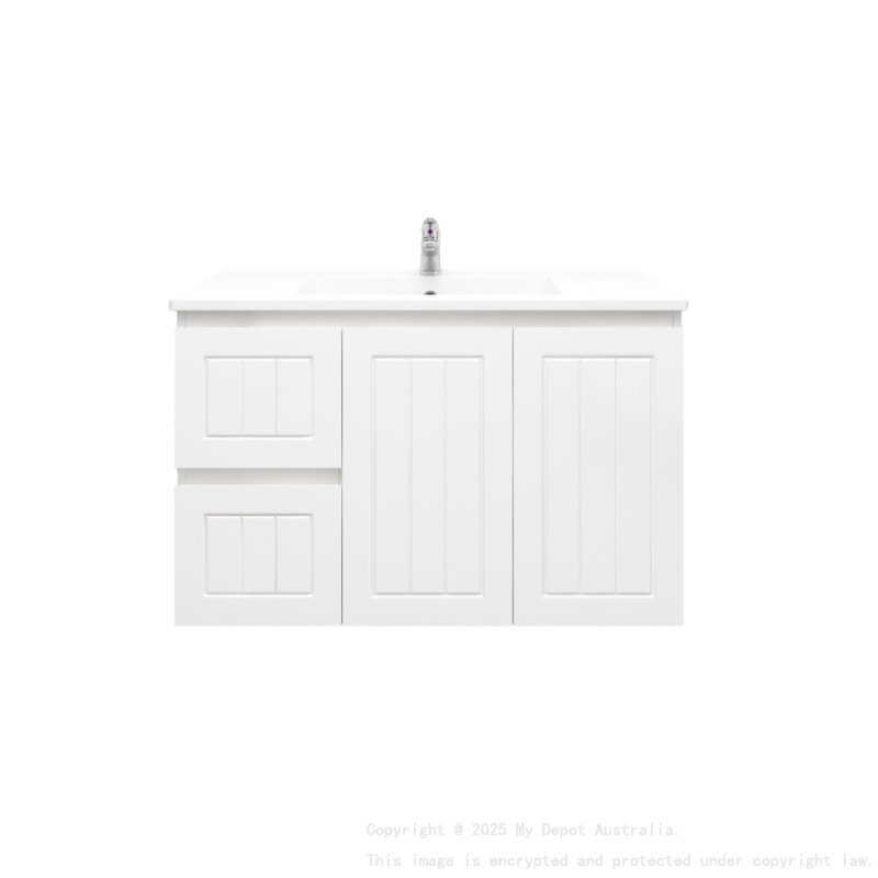 900MM Amber Matte White 2PAC MDF 2L/DW 2R/DR Wall Hung Cabinet Only