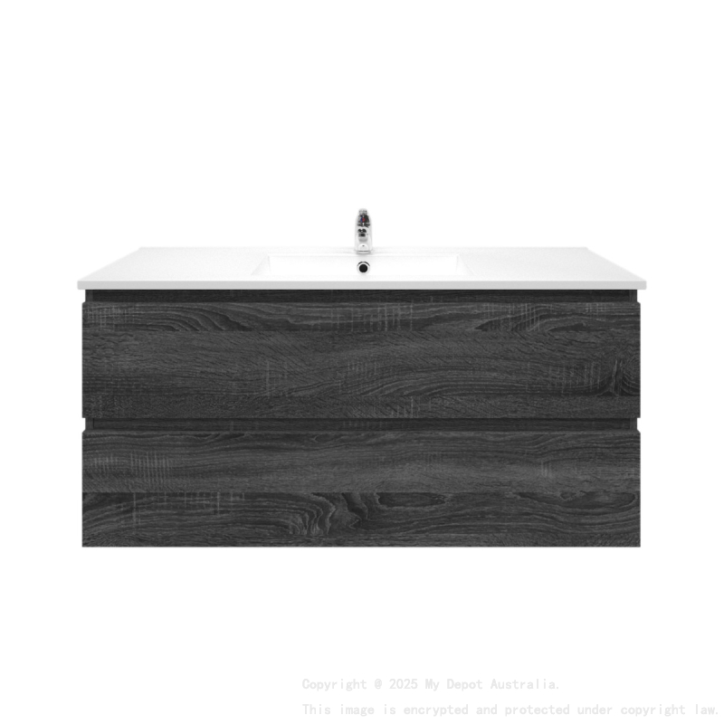 1200mm Dark Grey MDF Bathroom Vanity 2 Drawers Wall Hung Cabinet Only 