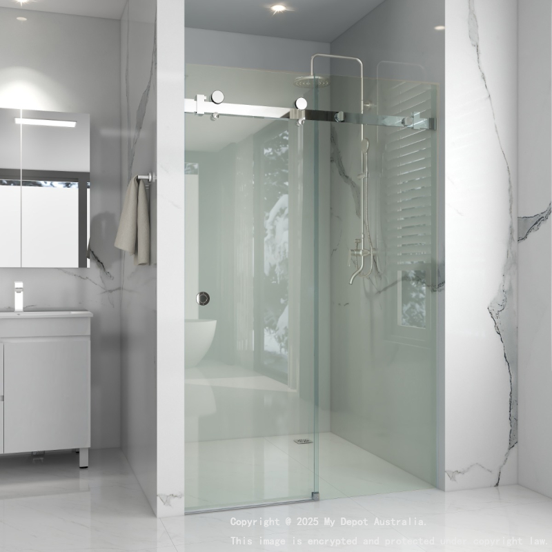 10mm Wall to Wall Frameless Shower Screens, 2 Panel, Sliding Door