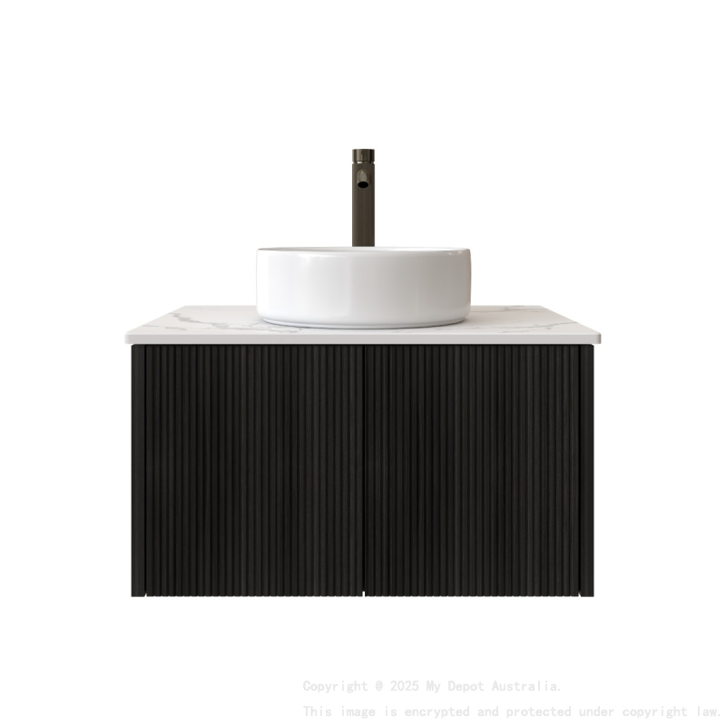 740mm Kiama Bottega Oak 1/DW Narrow Fluted Wall Hung Vanity Cabinet Only