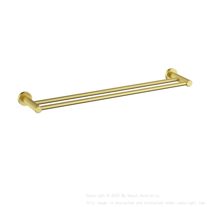 Linie Double Towel Rail 600mm Brushed Gold