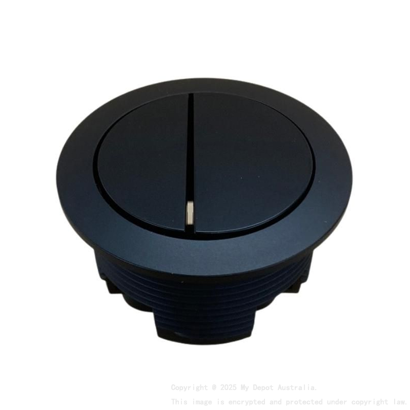 BTW Cistern Matt Black Round Button