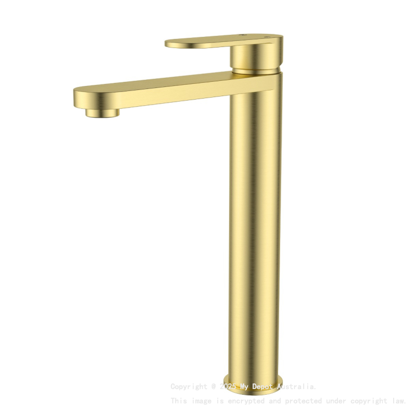 Sora SS Highrise Basin Mixer Brushed Gold