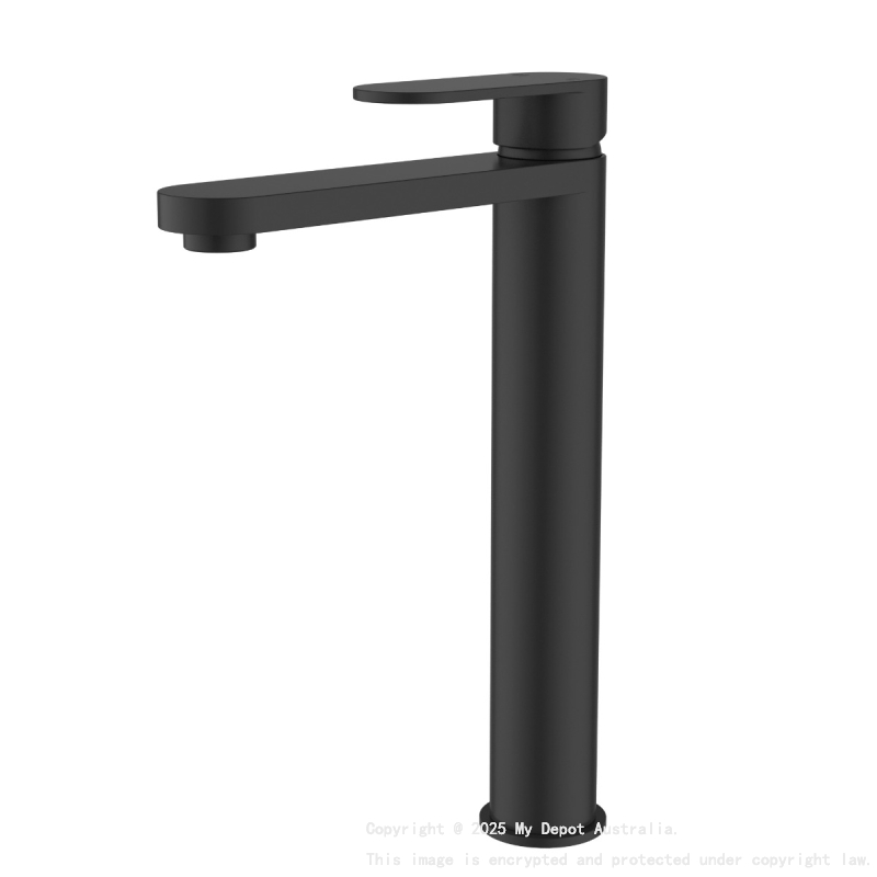 Sora SS Highrise Basin Mixer Matt Black