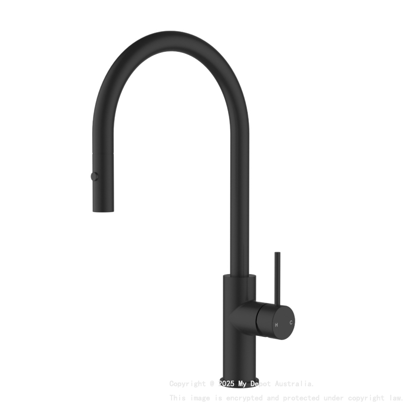 Otus Slimline SS Gooseneck Pull-Out Sink Mixer Matt Black