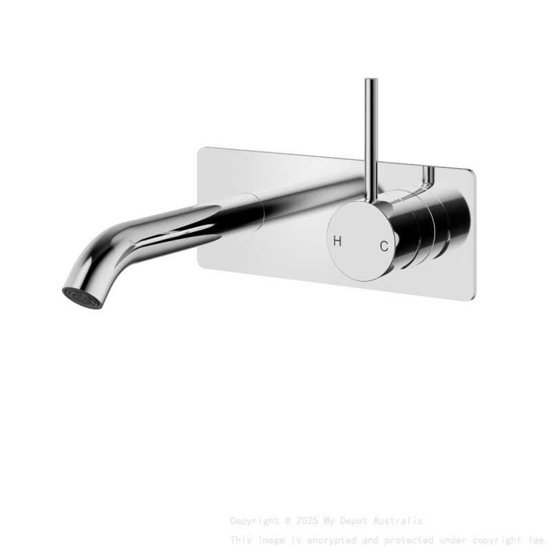 Otus Slimline Wall Basin Mixer Trim Kit Lever Up Chrome