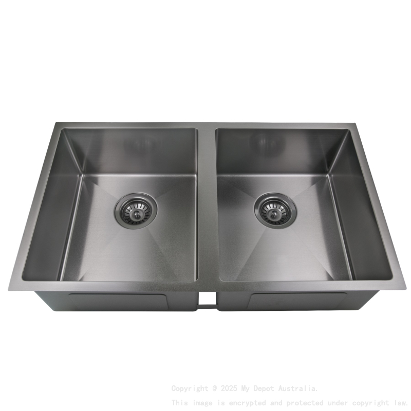 Stainless Steel Undermount Sink (R10 Corner) Gun Metal