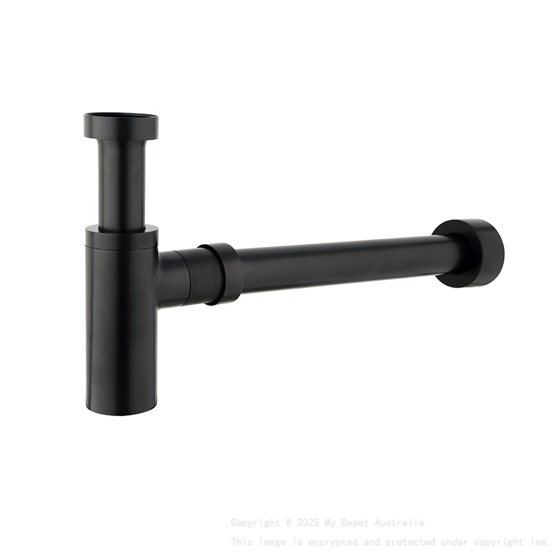 Rund Brass Bottle Trap Matte Black